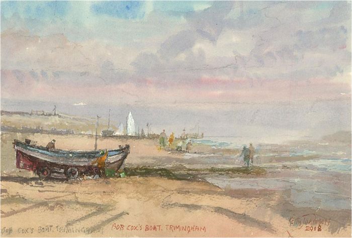Keith Johnson (1931-2018) - 2018 Watercolour, Bob Cox's Boat, Trimingham
