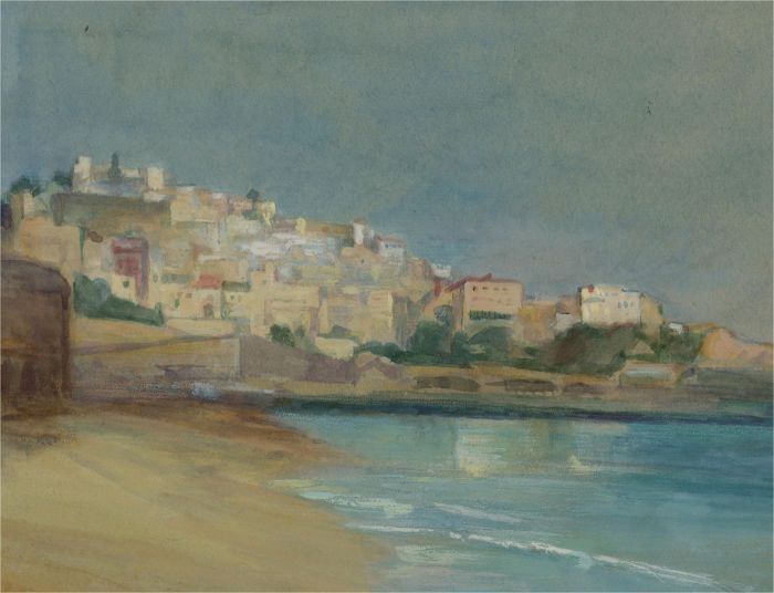Mid 20th Century Watercolour - Scene in Tangier
