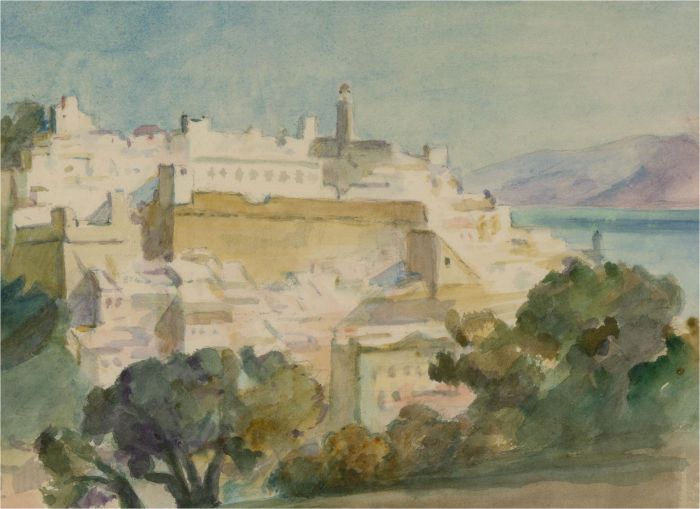 Mid 20th Century Watercolour - View in Tangier