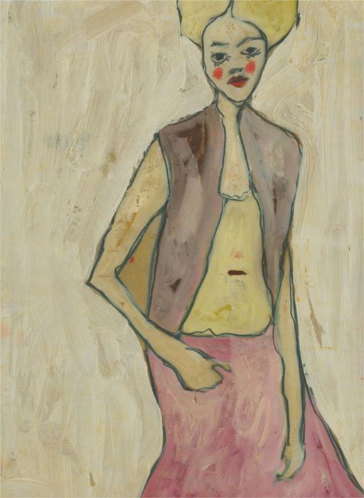 Ben Carrivick - Contemporary Oil, Figure in Pale Pink Skirt