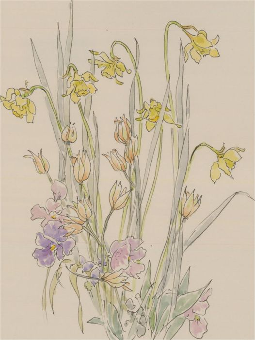 Jill Dickin - Contemporary Watercolour, Daffodils and Other Flowers