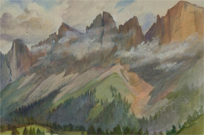 Early 20th Century Watercolour - Catinaccio