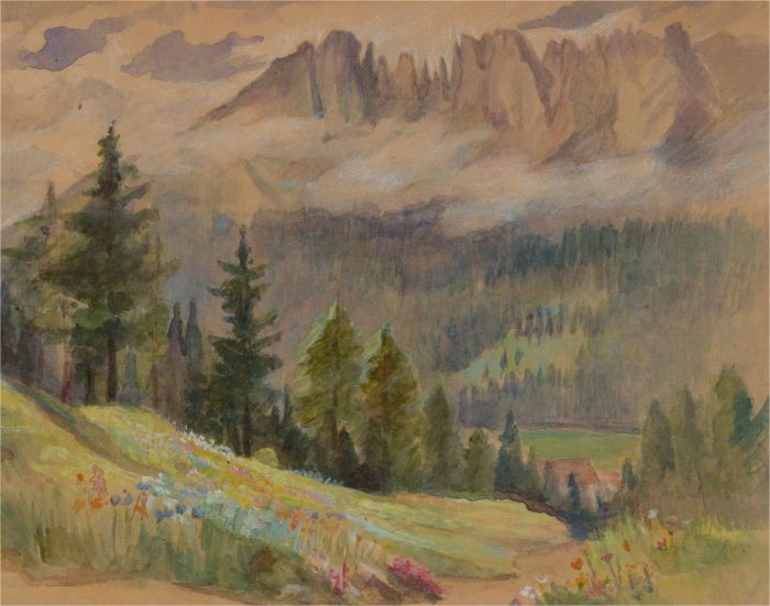 Early 20th Century Watercolour - Dolomites