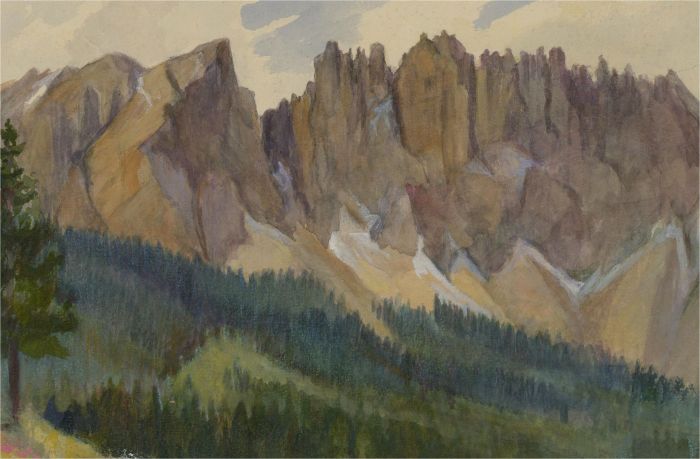 Early 20th Century Watercolour - Carezza