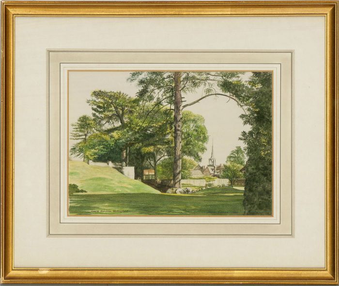 Robert Kipping - 1980 Watercolour, Castle Gardens, Wallingford