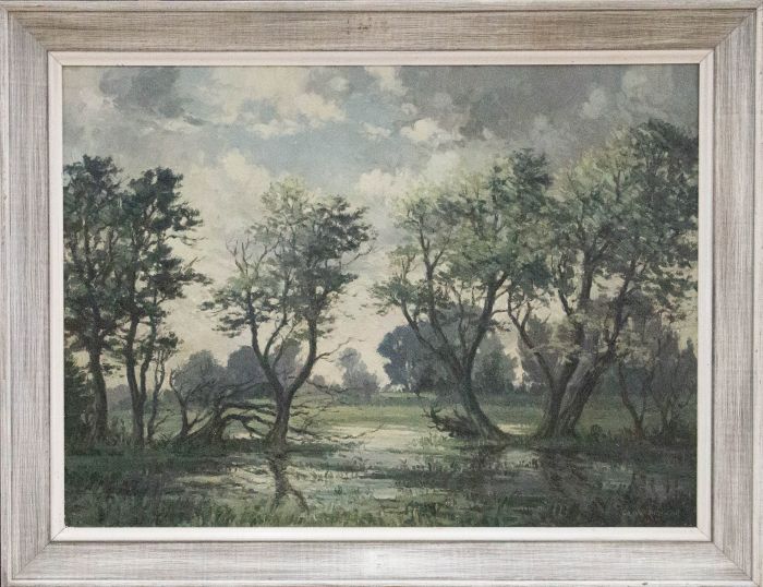 Clive Richard Browne (1901-1991) - 20th Century Oil, Water Meadows