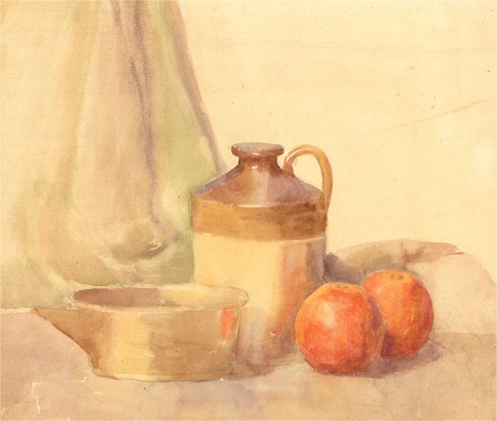 Helena S. Kynaston - 1925 Watercolour, Still life with Apples