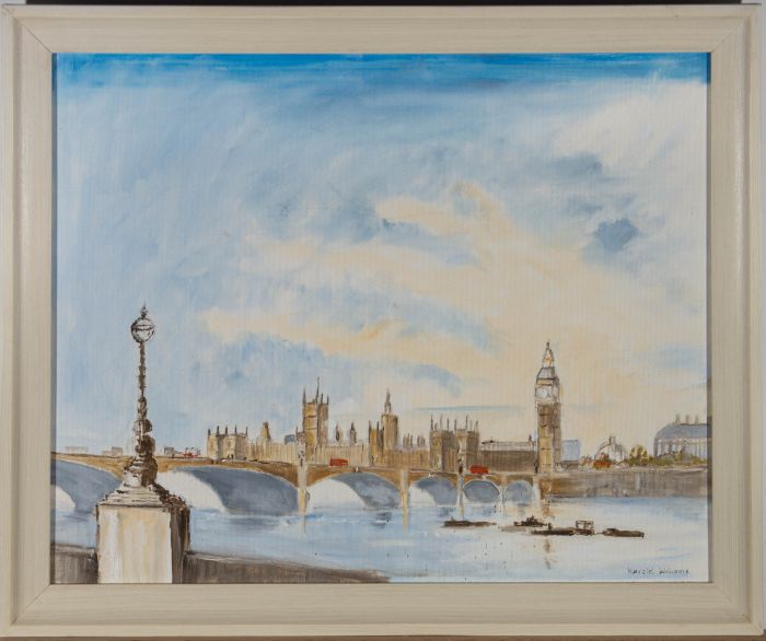 Harold Williams - Signed. 20th Century Oil, Palace of Westminster