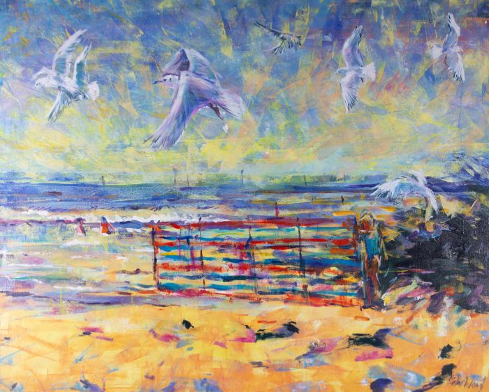 Peter Wood - Contemporary Acrylic, Technicolor Beach