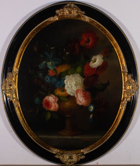 Rosetta - 20th Century Oil, Floral Urn