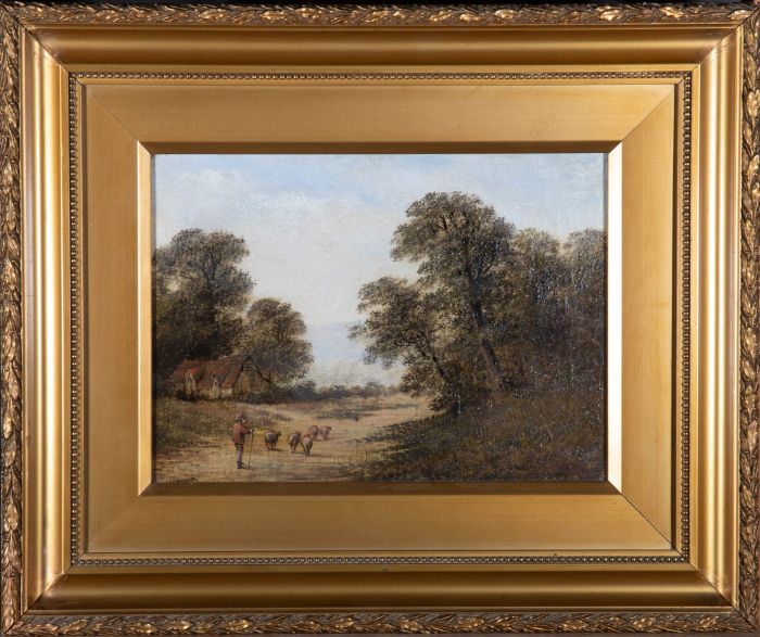 Wayland - Late 19th Century Oil, Heading To New Pastures