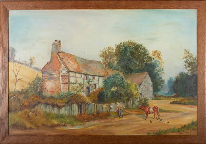 Ken H. Ilsebrook - 1977 Oil, A Reluctant Cow