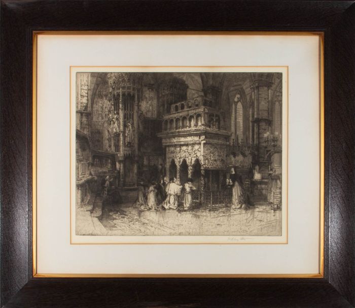 Hedley Fitton RE (1857-1929) - 1910 Etching, Shrine of St Edward the Confessor