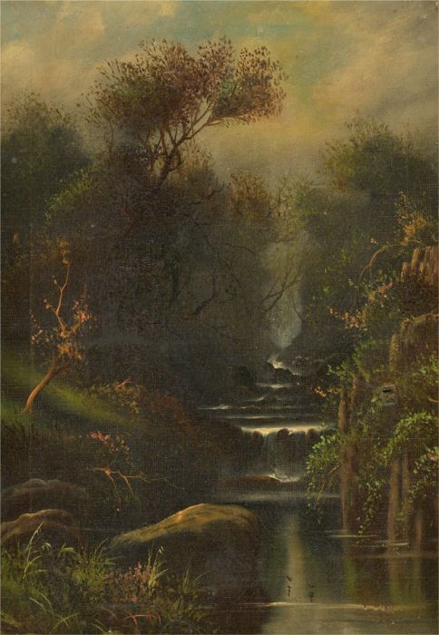 For Restoration Mid 20th Century Oil - River Cascades