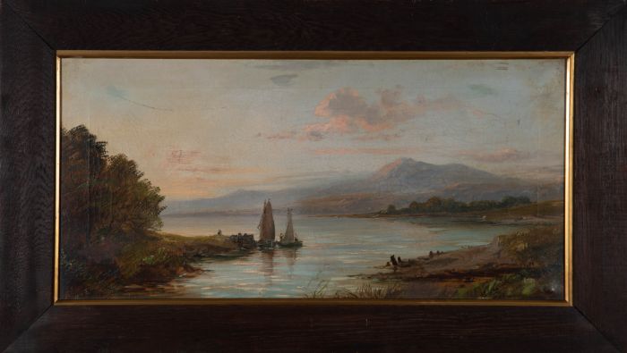 W. Esmond - Early 20th Century Oil, Twilight Over The Lake