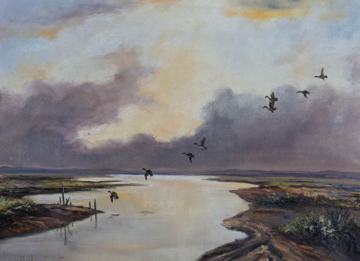 Shirley Carnt - Signed Mid 20th Century Oil, Ducks in Flight