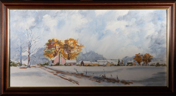 Harold Williams - Contemporary Oil, Village in the Snow