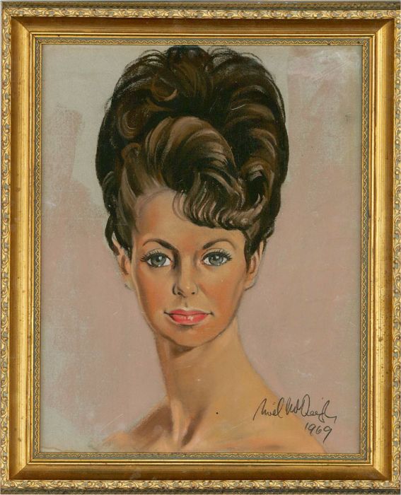 Signed 1969 Pastel - Portrait of a Woman