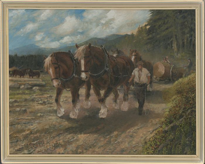 James Coen - 1984 Oil, Horse Logging