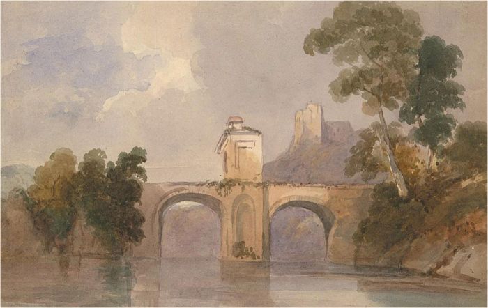 Early 20th Century Watercolour - Bridge by the Ruins