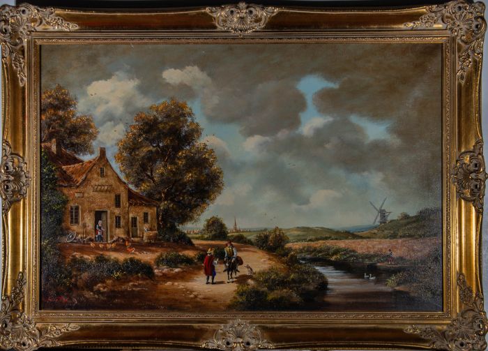 Josep Dyf - Large 20th Century Oil, Dutch Landscape