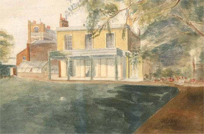 20th Century Watercolour - The House in the Gardens