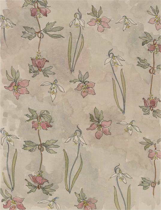 Jill Dickin - 1998 Watercolour, White and Pink Flowers
