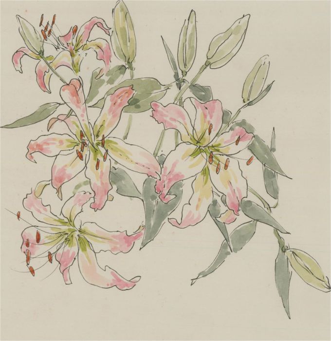 Jill Dickin - Contemporary Watercolour, Lilium Auratum