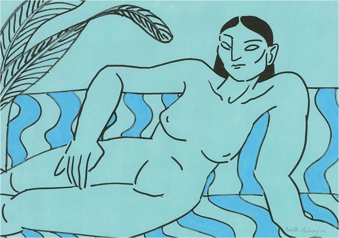 Isabelle Mulvany - 2021 Pen and Ink Drawing, Female Nude