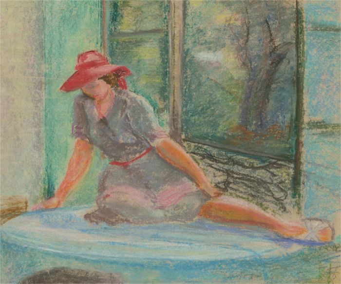 Mid 20th Century Pastel - Pink Hat And Green Room
