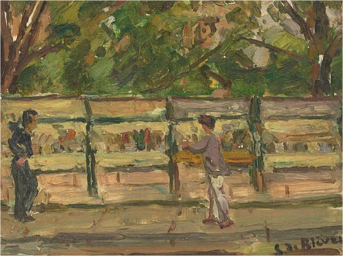 Signed French Impressionist Mid 20th Century Oil - Les Bouquinistes, Paris