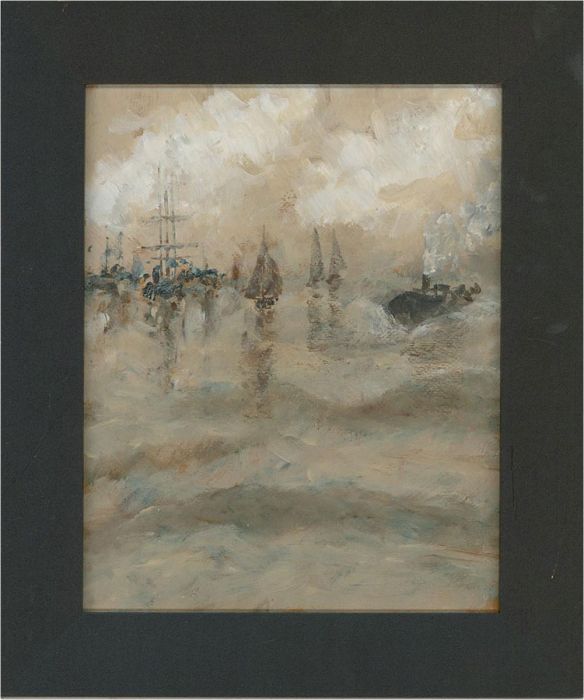 Mid 20th Century Oil - Ships at Sea