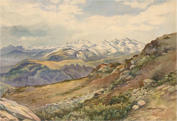 Mid 20th Century Watercolour - Mountain View