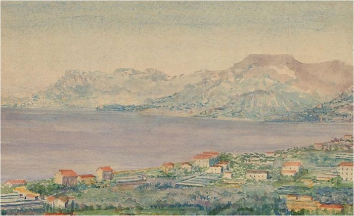 Mid 20th Century Watercolour - View over the Bay
