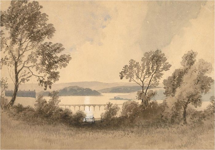 Mid 19th Century Watercolour - View of the River