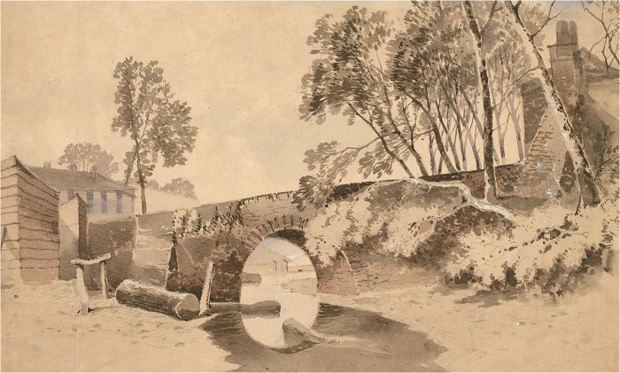 Mid 19th Century Watercolour - Water Under the Bridge