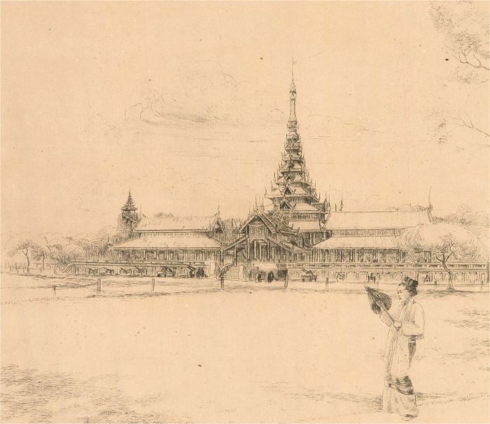 Eric Gordon MacColl (1896-1973) - Early 20thC Etching, The Palace, Mandalay