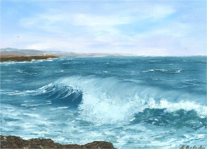 A. Bolado - Contemporary Acrylic, Crashing Waves