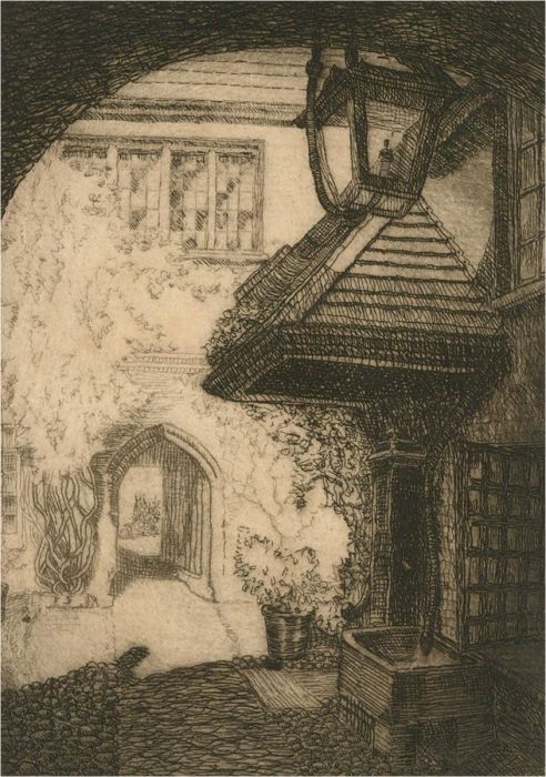William James Lucas (b.1888) - 1925 Etching, Exeter College