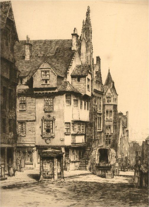 Reginald Green RWA (1884-1971) - Etching, John Knox's House, Edinburgh II