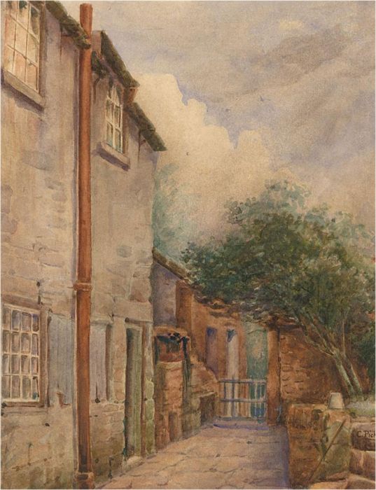 C. Pickford - Early 20th Century Watercolour, Street Scene with Tree