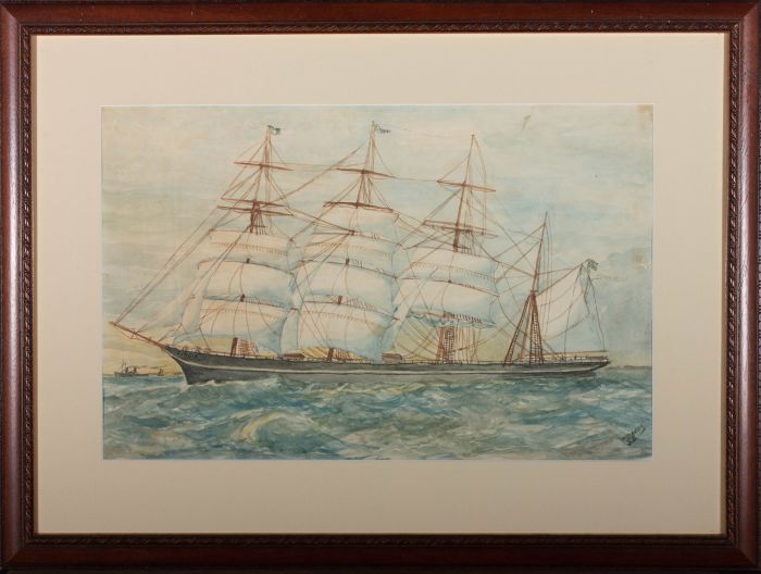 T. Davies - 1926 Watercolour, The Sindia