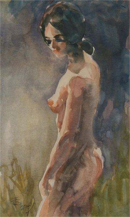 Terry Shelbourne (1930-2020) - 1978 Watercolour, Female Nude