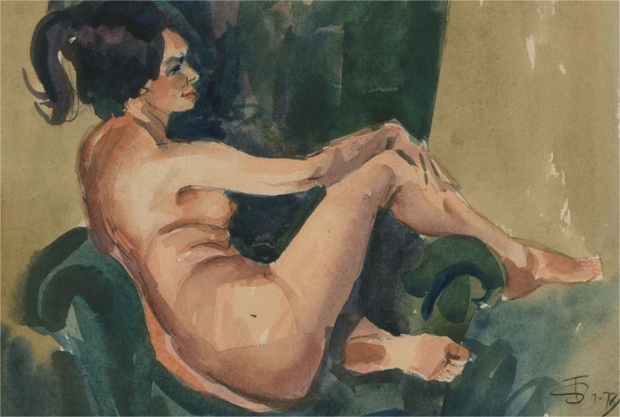 Terry Shelbourne (1930-2020) - 1978 Watercolour, Female Nude