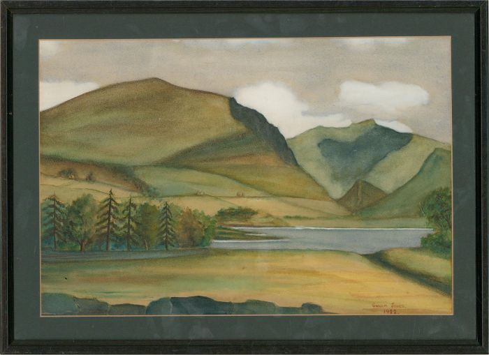 Gwilym R. Jones - Signed 1922 Watercolour, The Welsh Landscape.