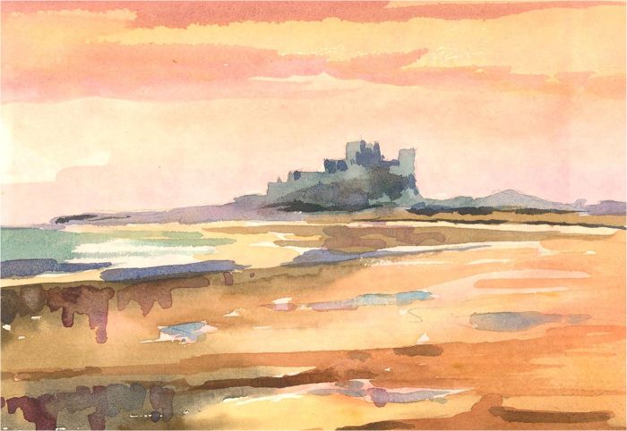 Terry Shelbourne (1930-2020) - 20th Century Watercolour, Bamburgh Castle