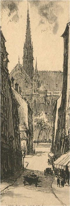 Leopold Robin (1877-1939) - Early 20th Century Etching, Paris Rue du Haut Pave