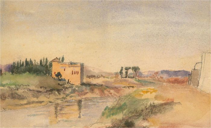 Early 20th Century Watercolour - Town on the River