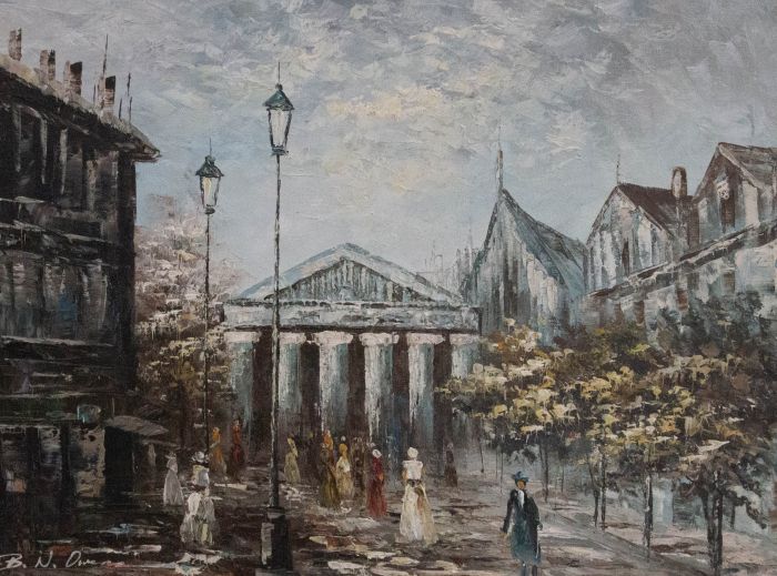 B. N. Owens - Contemporary Oil, Impressionist Street Scene