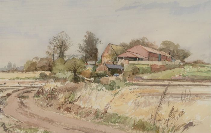 Keith Johnson (1931-2018) - Contemporary Watercolour, Hill Farm, Limpenho